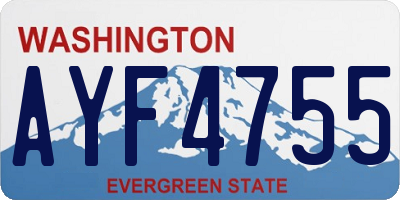 WA license plate AYF4755