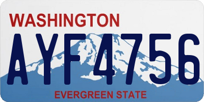 WA license plate AYF4756