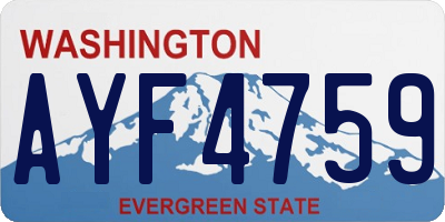 WA license plate AYF4759