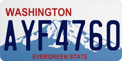 WA license plate AYF4760