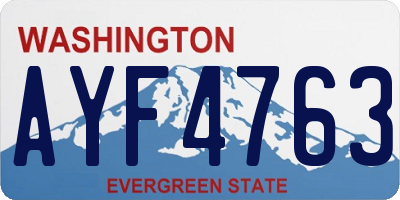 WA license plate AYF4763