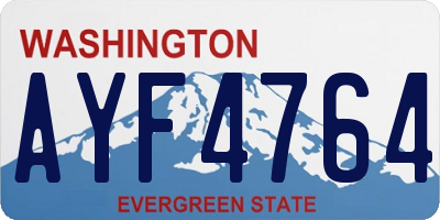 WA license plate AYF4764