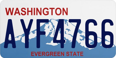 WA license plate AYF4766