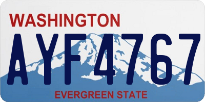 WA license plate AYF4767