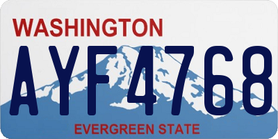 WA license plate AYF4768