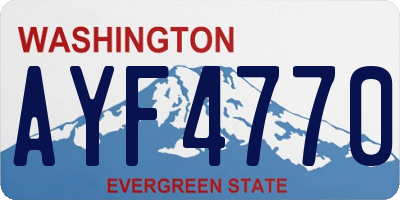 WA license plate AYF4770