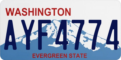 WA license plate AYF4774