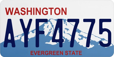WA license plate AYF4775
