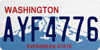 WA license plate AYF4776