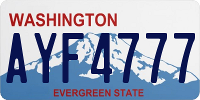 WA license plate AYF4777