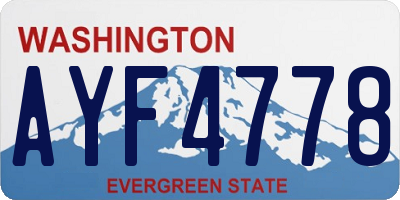 WA license plate AYF4778