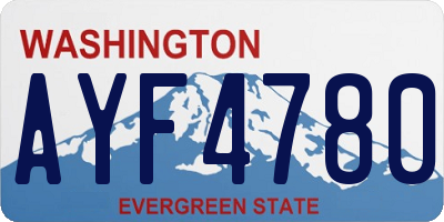 WA license plate AYF4780