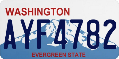 WA license plate AYF4782