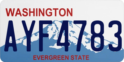 WA license plate AYF4783