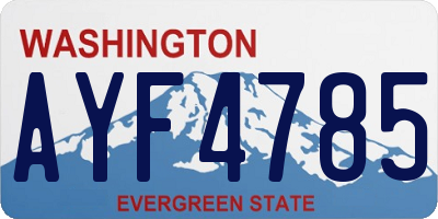 WA license plate AYF4785
