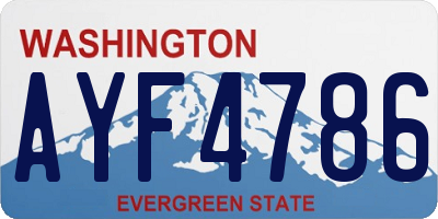 WA license plate AYF4786