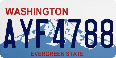 WA license plate AYF4788