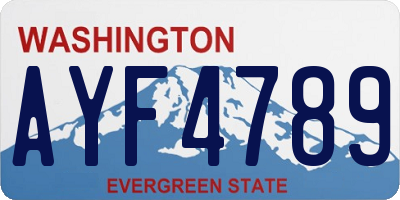 WA license plate AYF4789