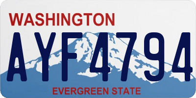 WA license plate AYF4794