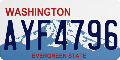 WA license plate AYF4796