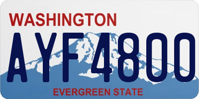 WA license plate AYF4800