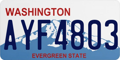 WA license plate AYF4803