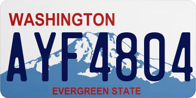 WA license plate AYF4804