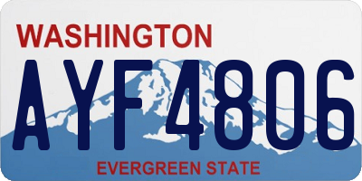 WA license plate AYF4806