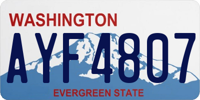 WA license plate AYF4807