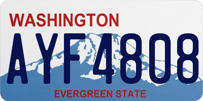 WA license plate AYF4808