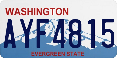 WA license plate AYF4815