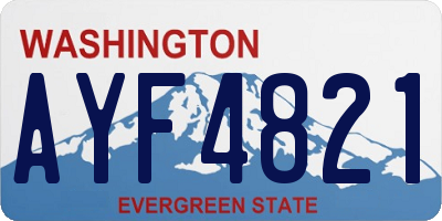 WA license plate AYF4821