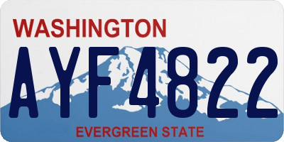 WA license plate AYF4822