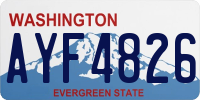 WA license plate AYF4826