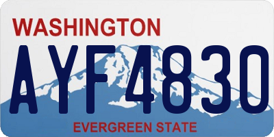 WA license plate AYF4830