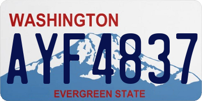 WA license plate AYF4837