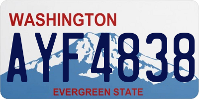 WA license plate AYF4838