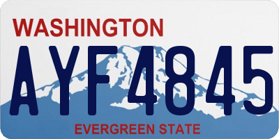 WA license plate AYF4845