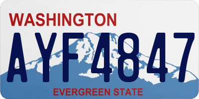 WA license plate AYF4847