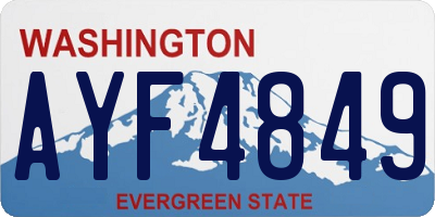 WA license plate AYF4849