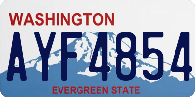 WA license plate AYF4854