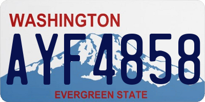 WA license plate AYF4858