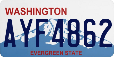WA license plate AYF4862