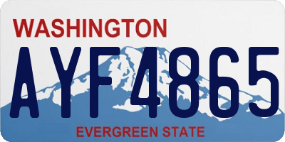 WA license plate AYF4865