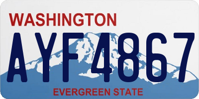 WA license plate AYF4867