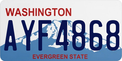 WA license plate AYF4868