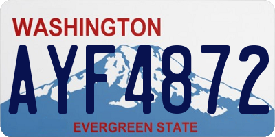 WA license plate AYF4872