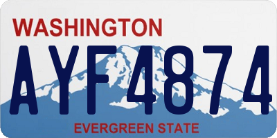 WA license plate AYF4874