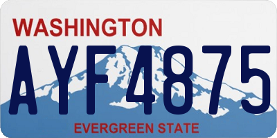 WA license plate AYF4875