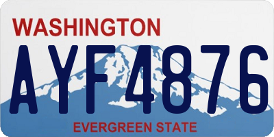 WA license plate AYF4876